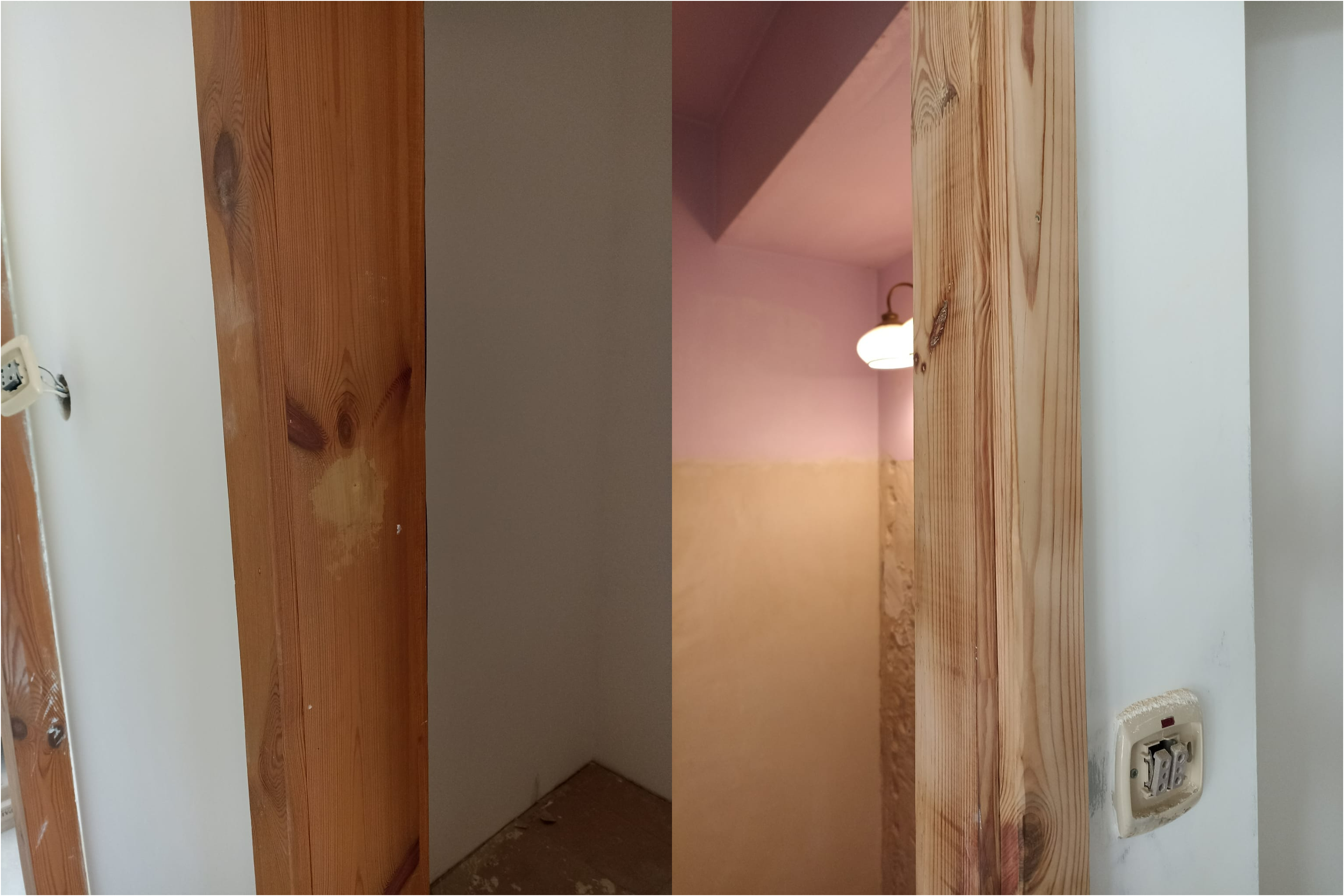 Dzieło współpracy „Pink Helmet” oraz dwóch zdolnych Panów. Renowacja drewnianych elementów w mieszkaniu – belek, okien, drzwi, ościeżnic. Prace zakładały zdjęcie starej powłoki, wypolerowanie drewna oraz na koniec olejowanie.