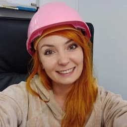 Pink Helmet owner face
